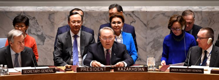 Выступление Президента Республики Казахстан Н. Назарбаева на заседании Совета Безопасности ООН «Нераспространение ОМУ: меры доверия»